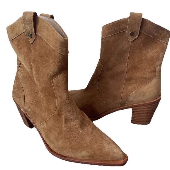 New 7 for all mankind western inspired ankle boots in Cognac size 10 - Picture 2 of 4